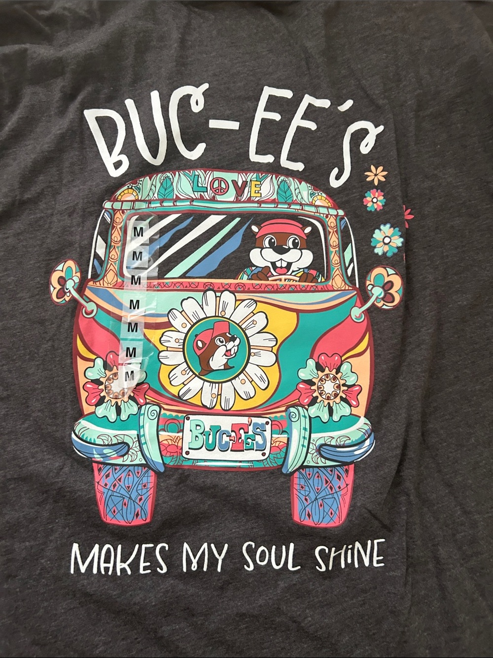Women’s size medium buc-Ed’s tshirt tee hippie van flowers peace sign new nwt - Picture 4 of 4